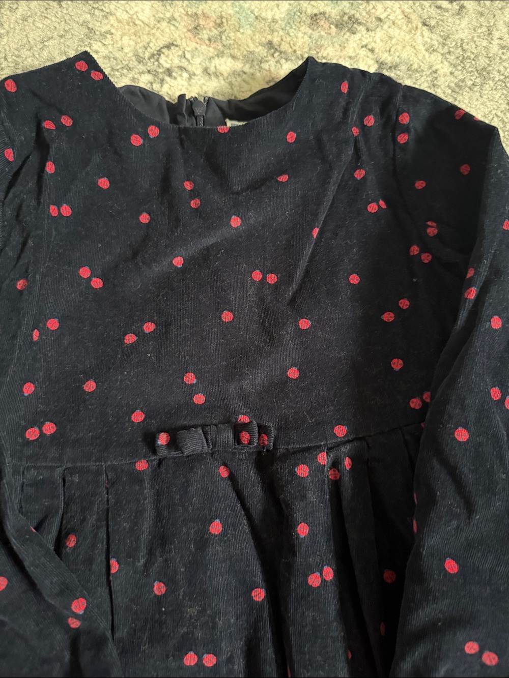 Girls Jacadi Ladybug Corduroy Dress - Picture 5 of 8